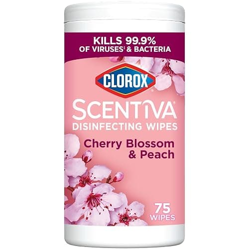 Clorox Scentiva Disinfecting Wipes, Cherry Blossom and Peach, Antibacterial, 75 Count - Image 1