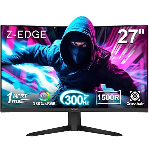 Z-Edge 27 inch Curved Gaming Monitor, FHD 1080P 300Hz 280Hz 240Hz Curved Monitor 1500R Computer Monitor, MPRT 1ms Monitor, 16.7M Colors, UG27S 2X DP 1.4 Ports and 2X HDMI 2.0 Ports - Image 1