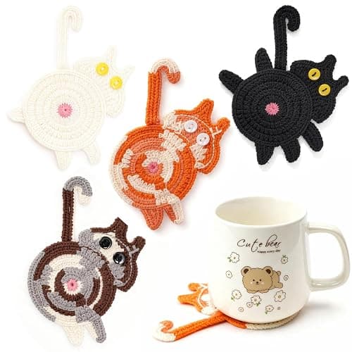 Coasters Set of 4,Stocking Stuffers for Women,Cute Coffee Coaster for Home Decor Tabletop Protection Suitable for Kinds Cups,Birthday Gifts for Women,Mom,Her,Friends, Coworkers, Wife, Daughter, Sister - Image 1