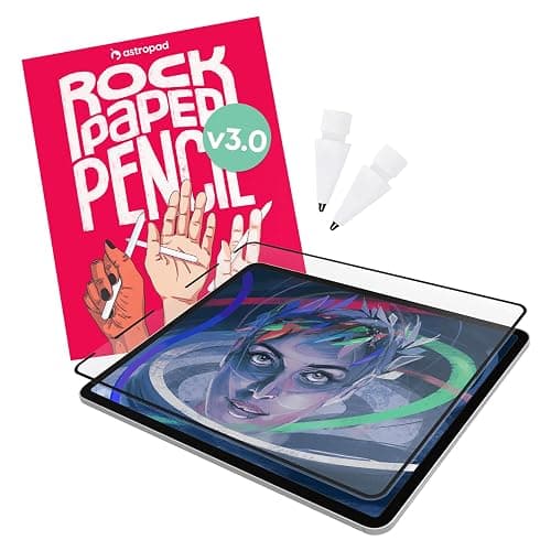 Astropad Rock Paper Pencil v3.0 – 2025 Upgraded Version – Paper Screen Protector for iPad Air 11-in (M2, 2024) & (M3, 2025) & iPad 10.9-in. (10th & 11th Gen) + Apple Pencil Tips 2 Pack – Compatible with Apple Pencil 1st/2nd Gens and Pencil Pro - Image 1