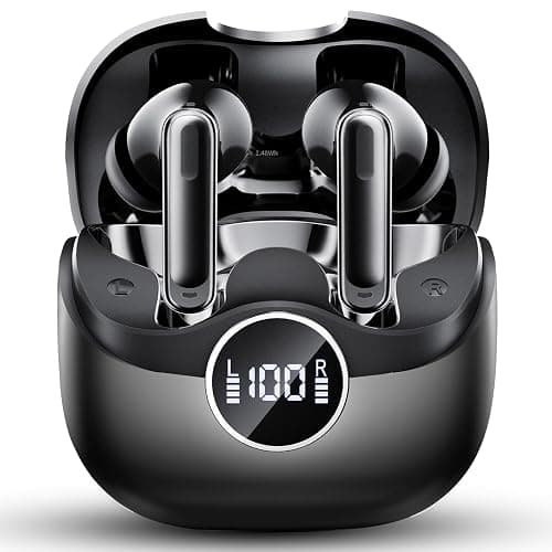 Adaptive Hybrid Active Noise Canceling 2026 Wireless Earbuds, 6 Mics ENC Clear Call Ear Buds, Hi-Res Audio Deep Bass Bluetooth 5.4 Headphones, 40H Playtime, Wireless Charging, LED, USB-C, Black - Image 1