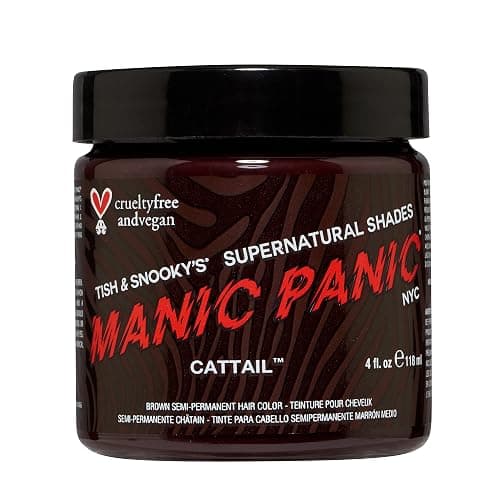 MANIC PANIC Cattail Medium Brown Hair Dye - Supernatural - Semi Permanent Mid-toned Chocolate Brown Hair Color For Women And Men - Vegan, PPD & Ammonia Free (4oz) - Image 1