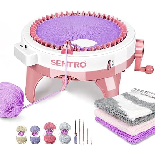 SENTRO Knitting Machine 48 Needles for Adults, Smart Automatic Circular Crochet Knitting Machine with Row Counter - Image 1