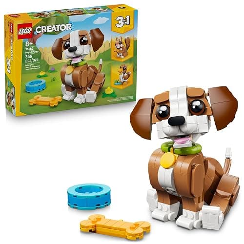 LEGO Creator 3 in 1 Cute Animals: Playful Puppy Dog Building Toy - Bedroom Decor for Girls & Boys, Ages 8+ - Gift for Birthdays - Build a Dog, Squirrel, or Duck - 31382 - Image 1