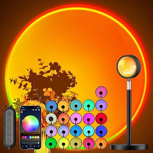 Madoury Sunset Lamp Projector with APP and Button Control, Multicolor Changing Projection Light Sunlight Lamp for Bedroom, Photography, Party, Tiktok Live, Room Decor - Image 1