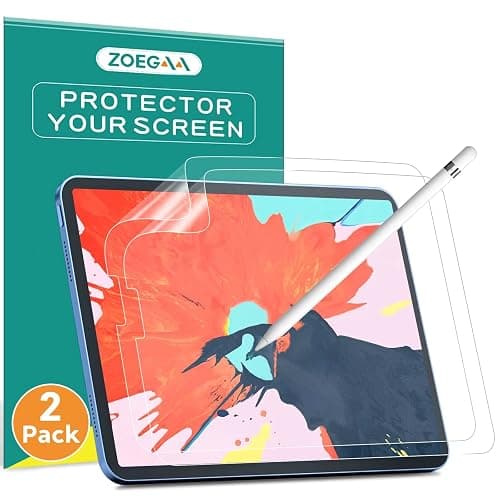ZOEGAA 【2 Pack】Paper Screen Protector for iPad Air 5th Gen (10.9 inch,2022)/ iPad Air 4th Gen (10.9 inch,2020) & iPad Pro 11 (2022/2021/2018),Anti Glare,Matte PET Film for Drawing - Image 1
