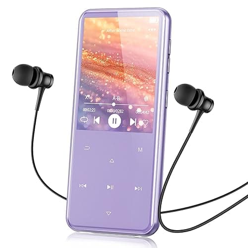AGPTEK 64GB MP3 Player with Bluetooth, M3 2.4 inch Music Player with Speaker and FM Radio, Touch Buttons, Supports Up to 128GB(Purple) - Image 1