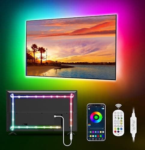 MATICOD LED Lights for TV Led Backlight, 9.84ft RGB Led Strip Lights for TV Lights Behind, USB Led Light Strip for 32-43in TV, Bluetooth APP Control Music Sync Strip Lighting for Christmas Decorations - Image 1