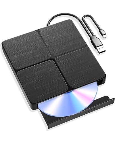 Alphami External Blu Ray Drive – USB 3.0 & Type-C Blu Ray Burner for PC, Read & Write BD/DVD/CD, Plug & Play External Optical Drive Compatible with Windows XP/7/8/10/11, Linux, Mac OS - Image 1
