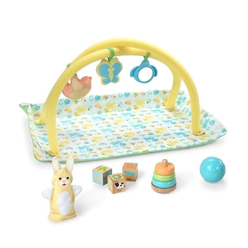 Melissa & Doug Mine to Love Toy Time Play Set for Dolls with Activity Gym, Stacker, Blocks, More (16 pcs) - Image 1