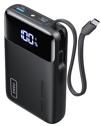 INIU 45W Power Bank, Ultra Klein 20000mAh Powerbank mit Integriertem USB-C Kabel, Schnellladen Externe Handyakkus USB-C In&Out, Klein Aber Stark für iPhone 17 16 15 Pro, Samsung S22, Xiaomi, iPad etc - Image 1