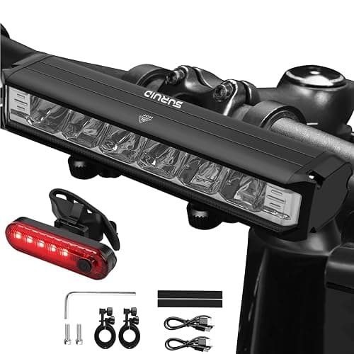Suruid Super Bright LED Bike Light, USB Rechargeable Bicycle Headlight, Waterproof Bike Headlight, Waterproof Bike Headlight,Daytime Running Light,MTB Off-Road Cycling Commuting - 3250lumen+taillight - Image 1