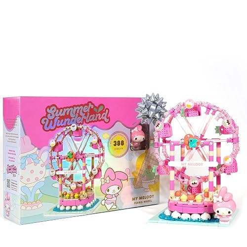 Hamee Sanrio Hello Kitty and Friends ‘Summer Wunderland’ Cute Water Theme Park Building Block Set Birthday Gift, Party Favor, Stress Relief, Collectible Toy Compatible with Lego Block – My Melody - Image 1