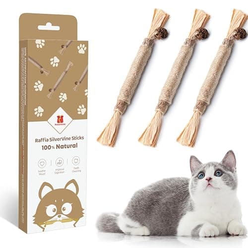 Potaroma 3 Pack Natural Silvervine Sticks Cat Toys, Catmint Silvervine Blend Sticks, Catnip Kittens Chew Toys Teeth Cleaning, Matatabi Dental Care Cat Treat Edible Kitty Lick Toys, Package May Vary - Image 1