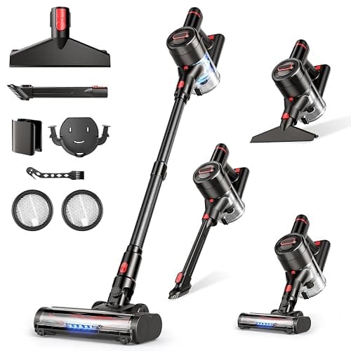 Zyxrona Cordless Vacuum Cleaner, 450W/40Kpa Stick Vacuum with Powerful Suction, 50Min Vacuum Cleaner for Home, Anti-tangle and 1L Dust Cup, 8 in 1 Lightweight Vacuum for Hardwood Floor Carpet Pet Hair - Image 1