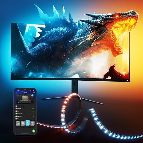 Govee Gaming Light for Monitor G1, RGBIC LED Backlight for 27-34 Inch PC, Smart LED Lights for Monitors with Color Matching, Adapts to Curved Monitors, Double Strip Light Beads with 123 Scene Modes - Image 1