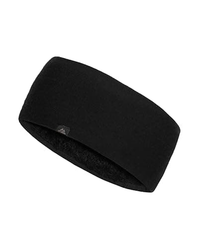 DANISH ENDURANCE Merino Wool Headband, with Thermal Inner Fleece, for Men and Women, Unisex, Black, M/L - Image 1
