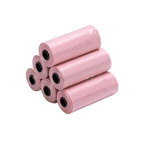 Ginsco 0.8 Gallons Disposable Trash Bags for Mini Car Trash Can, Portable Small Car Garbage Bags, Cars Accessories, Mini Trash Bags, Plastic Trash Bag for Cars/Home/Office (6 Rolls/90Counts) Pink - Image 1