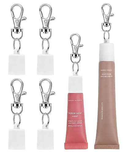 4 Pack Lip Balm Keychain Compatible with Summer-Fridays, Lip Gloss Keychain Cap Replacement, Lipgloss Keychains Holder, Portable Accessories, Valentine's Gifts for Women - Image 1