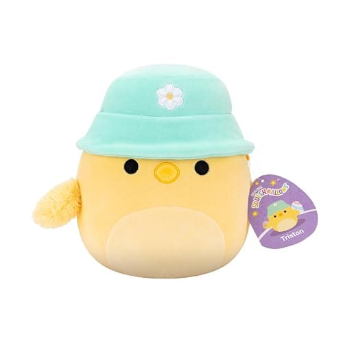 Squishmallows Original 8in Triston The Yellow Chick with Bucket Hat – Official Jazwares Plush (Little) - Image 1