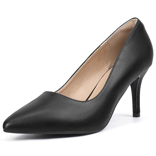 IDIFU IN3 High Heels Pumps Closed Toe Heels Women's Pumps Stiletto Pointed Toe Dress Shoes Wedding Prom Bridal Work Office Bride Guest Trendy Dressy Fashion Comfortable Pump Shoes - Image 1