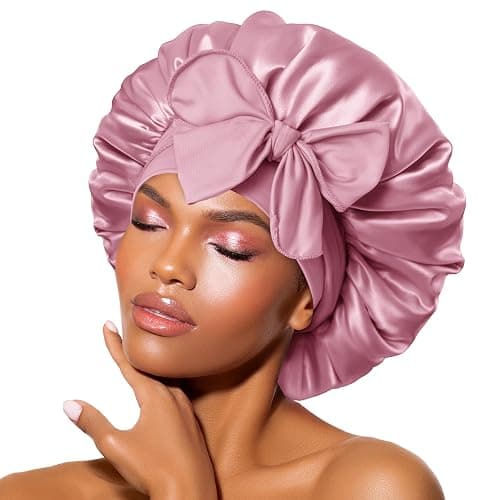 Bonnet Queen Silk Bonnet Satin Bonnet with Tie Band Hair Bonnet for Sleeping Night Sleep Hat for Women - Image 1