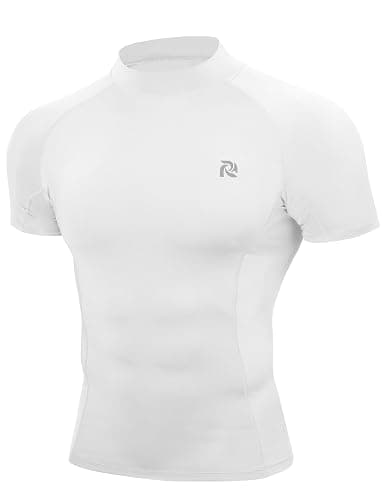 RIKUAOU Men's Short Sleeve Compression Shirt, Mock Turtleneck Athletic Base Layer Tops, Workout Undershirt for Gym Sports - Image 1
