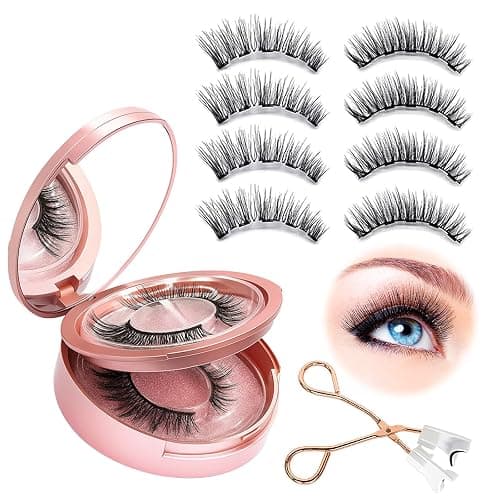 Magnetic Eyelashes with Applicator - Natural Look, No Glue or Eyeliner Needed, Lightweight & Waterproof Reusable False Lashes for Beginners - Image 1