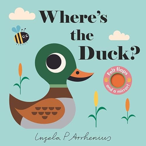 Where's the Duck?: (An Interactive, Sensory Lift-the-Flap Book with Felt Flaps and a Mirror for Babies & Toddlers. Friendly Park Creatures Include a Butterfly, Worm, & Frog.) - Image 1