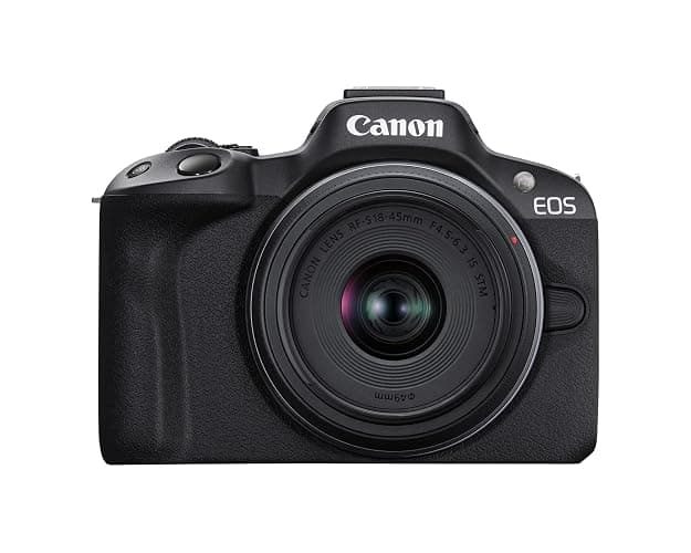 Canon EOS R50 Mirrorless Camera RF-S18-45mm F4.5-6.3 is STM Lens Kit, 24.2 Megapixel CMOS (APS-C) Sensor, 4K Video, Hybrid Camera, Photo and Video, Vlogging, Content Creator, RF Mount, Black - Image 1