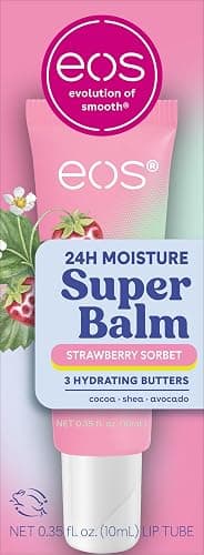 eos 24H Moisture Super Balm- Strawberry Sorbet, Lip Mask, Day or Night Lip Treatment, Made for Sensitive Skin, 0.35 fl oz - Image 1