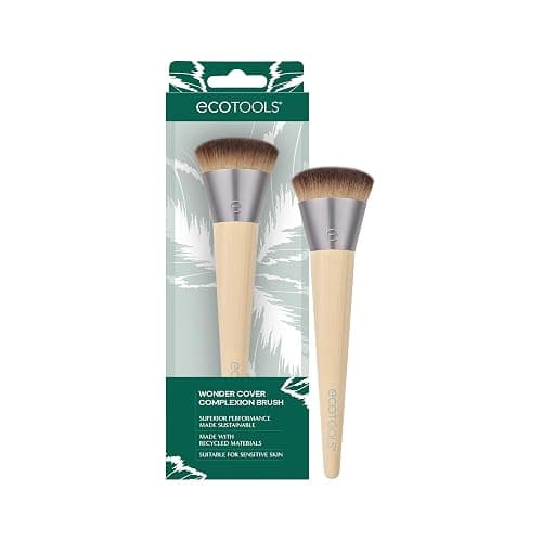 EcoTools Wonder Cover Complexion Brush, Makeup Brush For Flawless Foundation Application & Blending, Full Coverage Base Brush, Eco-Friendly, Synthetic Bristles, Cruelty-Free, 1 Count - Image 1
