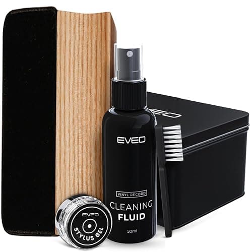 EVEO Vinyl Record Cleaning Kit - 4-in-1 Premium Vinyl Record Cleaner & Vinyl Cleaning Kit with Velvet Brush, Vinyl Cleaner Liquid, Duster & Turntable Stylus Gel - Image 1