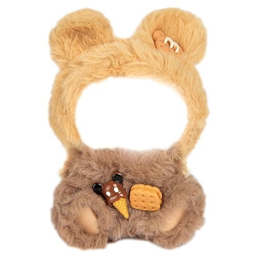 Plush Doll Clothes for Labubu - Cute Animal 17cm Doll Clothing, Premium Doll Accessories Clothes for Collectors or Display - Kawaii Sandwich Cookie Bear Costume (No Dolls) - Image 1