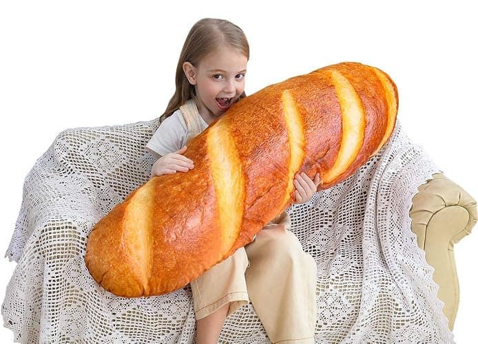 Wepop 40 in 3D Simulation Bread Shape Pillow Soft Lumbar Baguette Back Cushion Funny Food Plush Stuffed Toy - Image 1