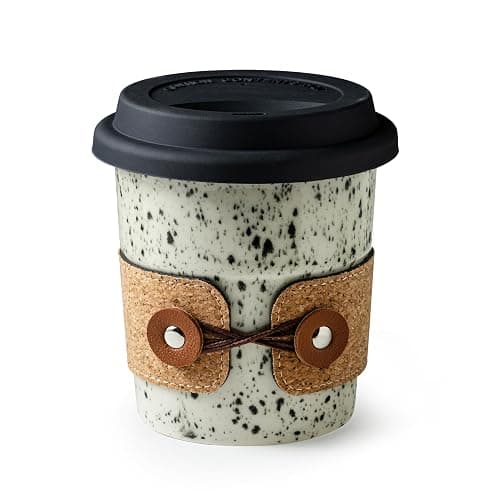 Cormomu Coffee Travel Mug, Spill Proof Coffee Tumbler, Microwave & Dishwasher Safe, Large Porcelain Coffee Cup, Tea Mug with Lid, Coffee Gifts for Men & Women, 13.5oz - Image 1