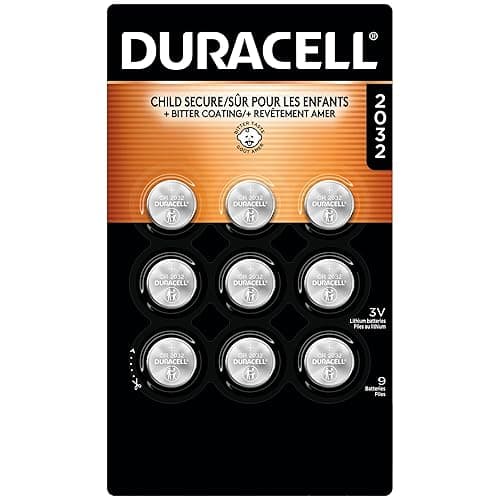 Duracell 2032 Lithium Battery, 9 Count (Pack of 1), Compatible with AirTag, Child Safety Features, Key Fob, CR2032 3V Cell - Image 1