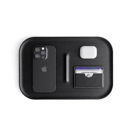 Vassoio Catchall in legno di noce edc organizer da scrivania comodino organizer da uomo (Legno nero) - Image 1