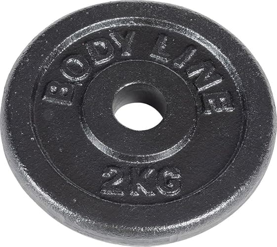 Bodyline Disque en fonte pour l'entraînement avec haltères, haltères et haltérophilie - diamètre 25 mm - pour la gym, le fitness, l'entraînement à domicile - Image 1