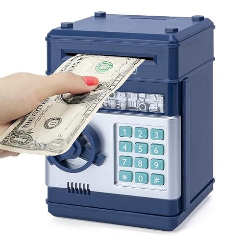 Refasy Piggy Bank Cash Coin Can ATM Bank Electronic Coin Money Bank for Kids Age 3-12, Money Savings Box Mini ATM Coin Bank Toys Gifts for 3 4 5 6 7 8 9 10 11 12 Year Old Boys Girls - Image 1