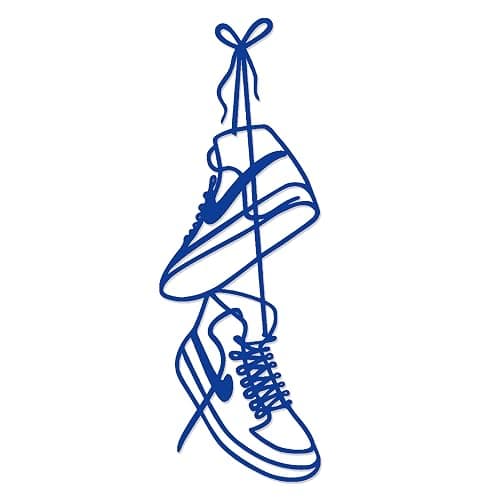 Fcimu Metal Sneaker Wall Decor, Unique Teen Room Decor, Metal Wall Art, Room Decor for Boy & Girl Bedroom, Wall Chart for Sneaker Lovers, Graduation gifts, 15 * 5.3 inch, Blue - Blue - Image 1