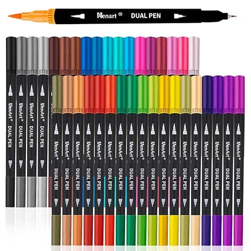 Dual Markers Brush Pens Stocking Stuffers, 36 Art Markers Christmas Gifts for Teens, Double Tip Colored Pen for Adult Coloring Books Art Suppliers - Image 1