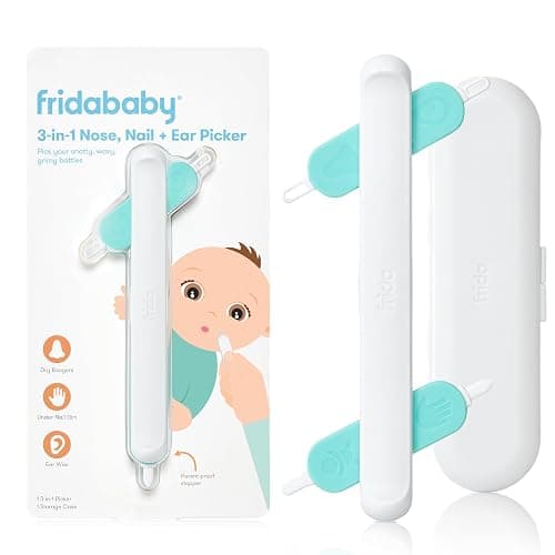 Frida Baby 3-in-1 Nose, Nail + Ear Picker by Frida Baby the Makers of NoseFrida the SnotSucker, Safely Clean Baby's Boogers, Ear Wax & More - Image 1