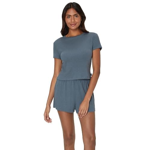 Hanes womens Originals 2-piece Lounge Set, Supersoft Cropped Baby Doll Tee & Sleep Shorts Loungewear Set - Image 1