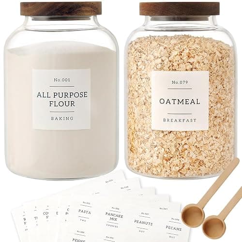CZSZYGHBAO 2 PCS Large Glass Jar with Airtight Lid, Glass Food Storage Jars for Tea,Spice,Cereal, Egg,Flour,Coffee and More(70 FL OZ/2000 ml) - 2000ml - Image 1
