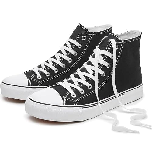 hash bubbie High Top Sneakers for Women Classic High Tops Canvas Shoes Lace up Women's Fashion Sneaker - Image 1