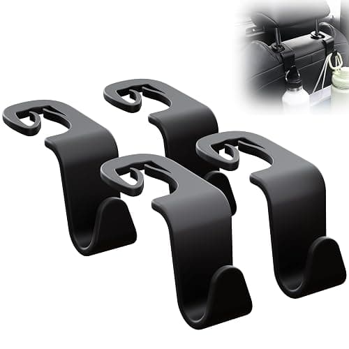 SodaRide Car Seat Headrest Hook 4 Pack,Purse Holder Hook for Car Organizers and Storage,Car Organization Accessories for Women Road Trip Essentials,Long - Image 1