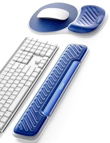 Vaydeer Ergonomic Gel Keyboard Wrist Rest and Mouse Pad with Wrist Rest Set | Cooling Gel Wrist Support for Comfortable Typing, Gaming and Remote Work with Non-slip Base for Stable Desk Use, Blue - Image 1