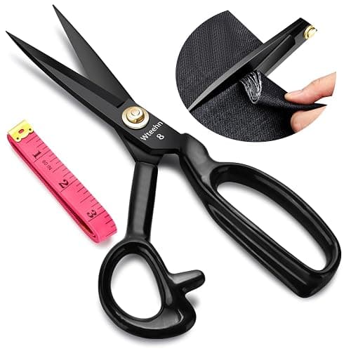 Fabric Scissors Professional, 8" Heavy Duty Sewing Scissor for Fabric Cutting, Tailor Sharp Sewing Shears for Cutting Leather craft Home Office Students Artists Dressmakers - Image 1