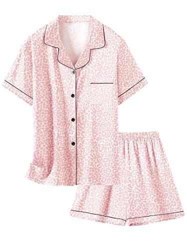 Schbbbta Girls Womens Pajamas, Satin Silky Pjs Set Kids 2Pcs Button-Down Nightwear Sleepwear Gift for Mommy and me - Image 1